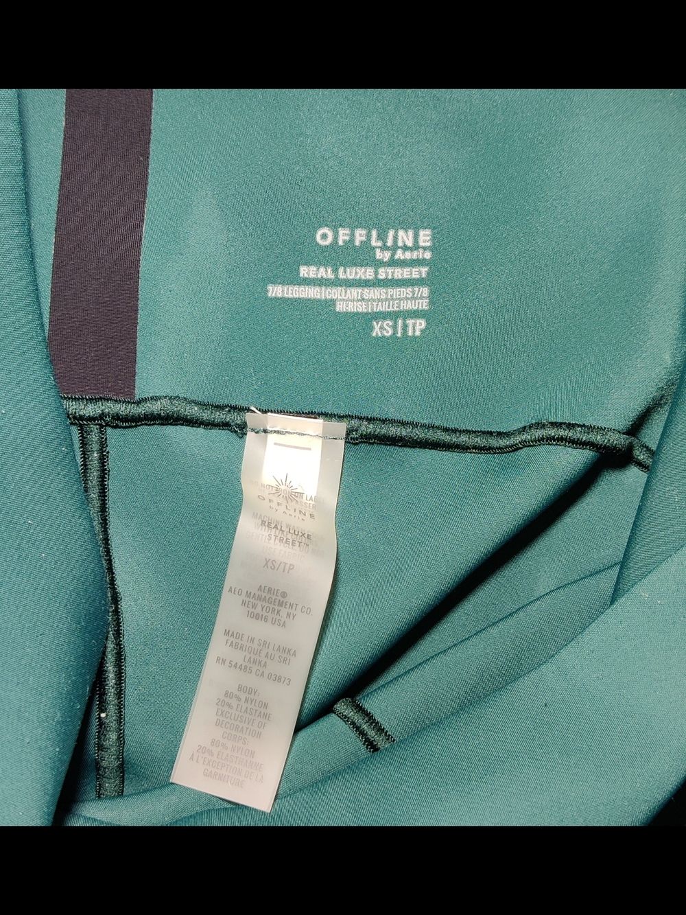 OFFLINE by Aerie Womens XS High Waisted Leggings Teal Green Blue Yoga Pants 7/8 - Picture 2 of 4
